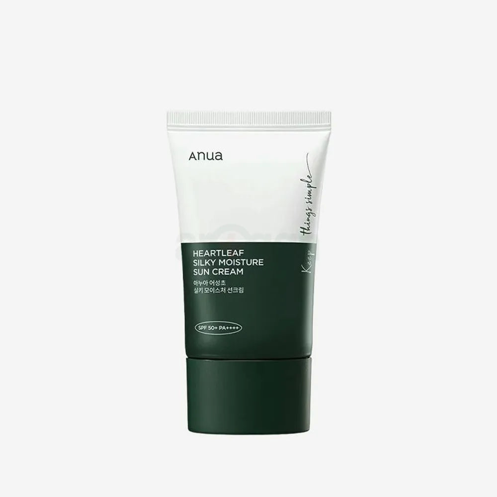 ANUA Heartleaf Silky Moisture SPF 50 PA++++ Cream - Korean Sunscreen, Face Sunscreen, Niacinamide, Fragrance Free, Travel Essentials