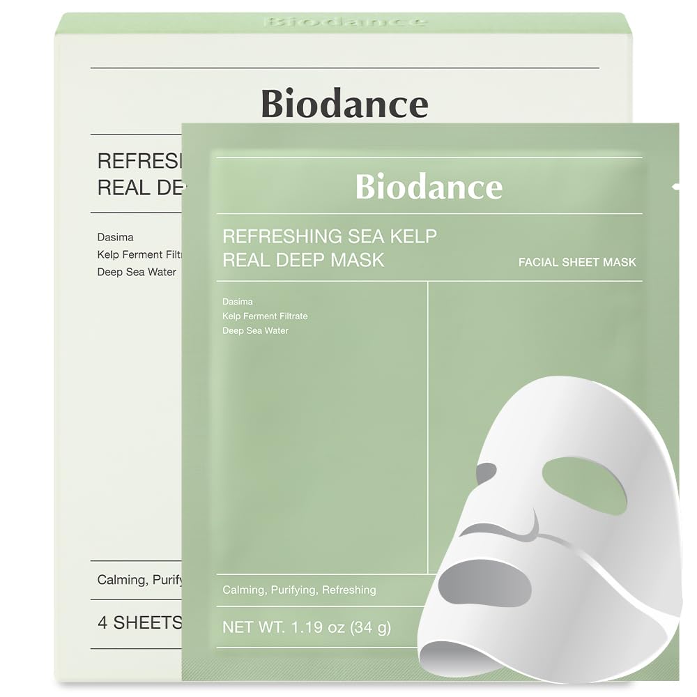BIODANCE Refreshing Sea kelp Real Deep Mask - Overnight Hydrogel Mask, Calming, Oil & Sebum Control