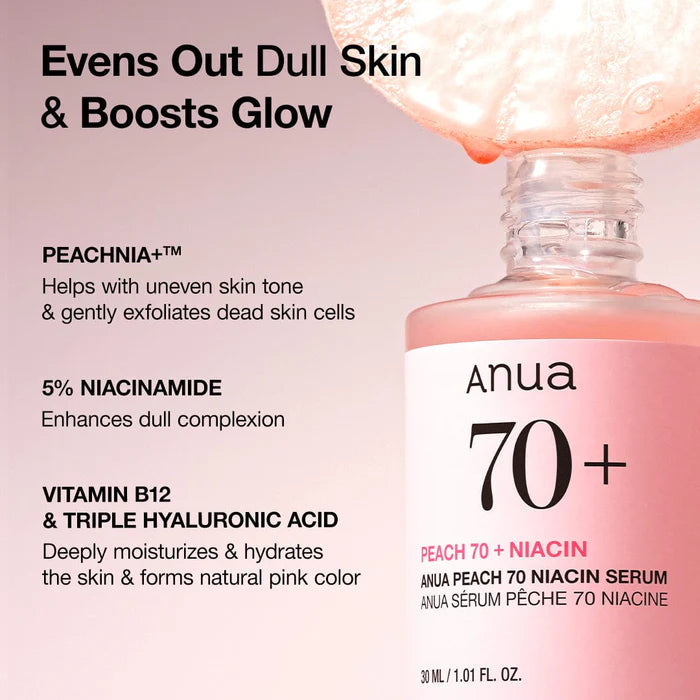 Peach 70 Niacin - Daily Clean,Dark Spot - Face Hydrating, Facial Serum for Oily Skin