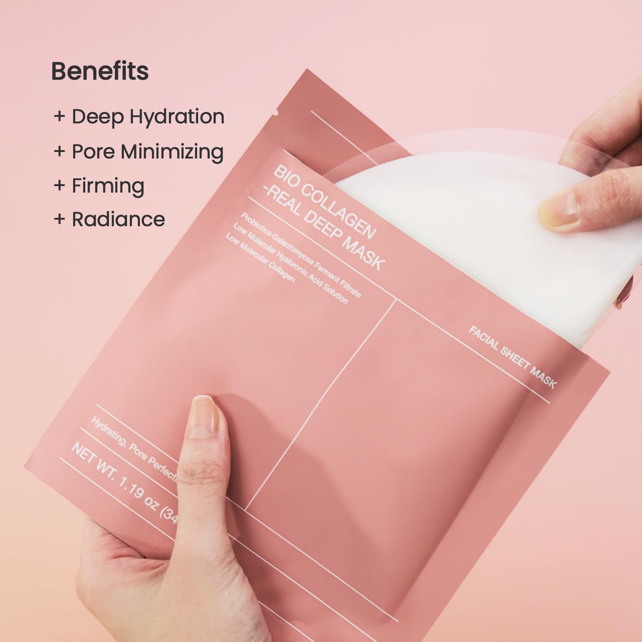 Bio-Collagen Real Deep Mask -  Hydrating Overnight Hydrogel Mask, Pore Minimizing