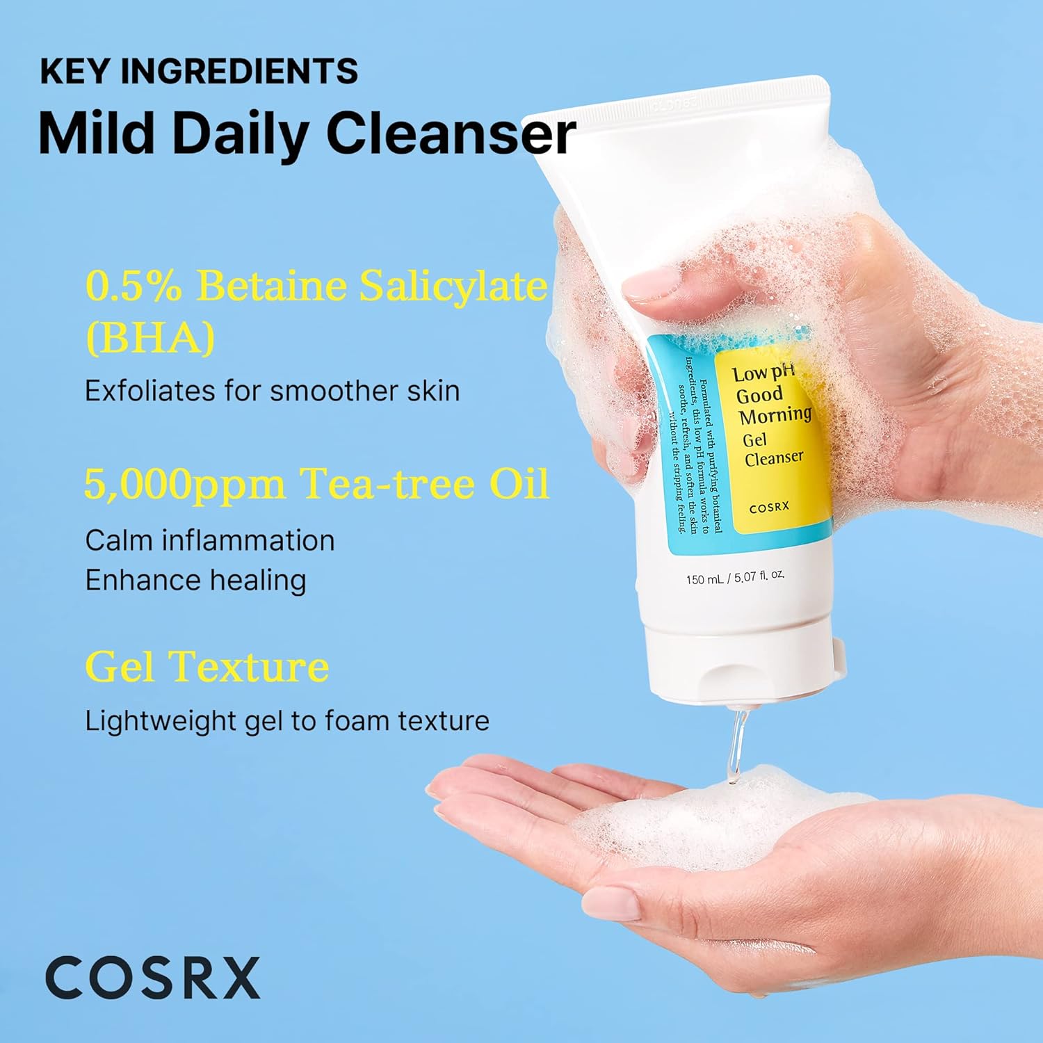 BHA Face Wash - Gel Face Cleanser - Daily Mild Face Cleanser by Cosrx